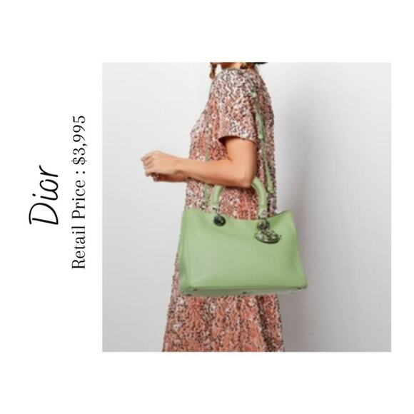 Christian Dior Pebbled Leather Medium Cannage Diorissimo Bag - Picture 1 of 11